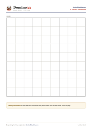 Preview of the one grid per page sheet