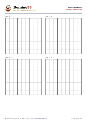 Aperçu de la fiche 4 grilles par page