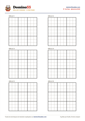 Aperçu de la fiche 6 grilles par page